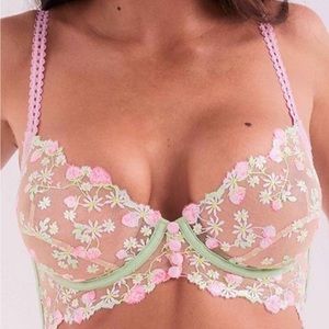 For love & Lemons tutti frutti iridescent floral bra XL  NWOT SOLD
